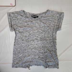 Woments International Concepts short sleeve blouse. Gray/white trim. Size XS.